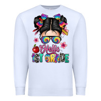 White hello first grade Premium Sweatshirt - texasbilliewilder