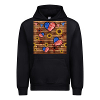 4th Of July Hearts Seamless Pattern Urban Hoodie | Teevron