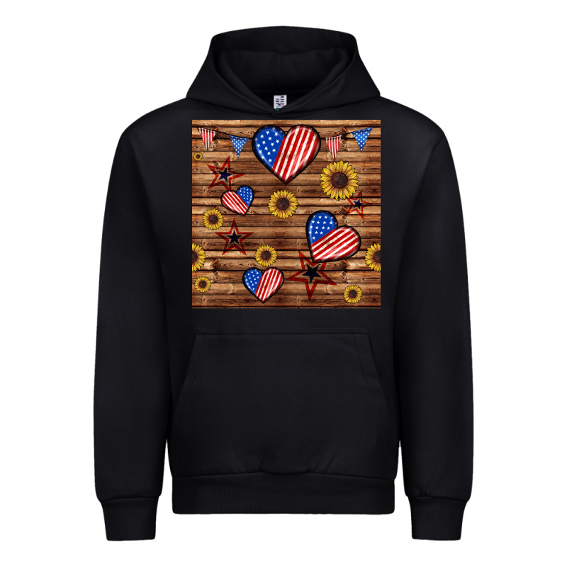 4th Of July Hearts Seamless Pattern Urban Hoodie by BundleAndBundleShop | Teevron
