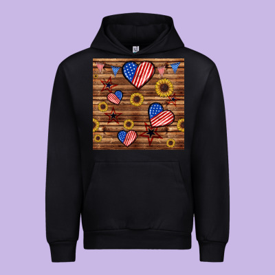 4th Of July Hearts Seamless Pattern Urban Hoodie Designed By Bundleandbundleshop