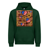 Forest Green 4th of july hearts seamless pattern Urban Hoodie - BundleAndBundleShop