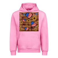 Fuchsia Pink 4th of july hearts seamless pattern Urban Hoodie - BundleAndBundleShop