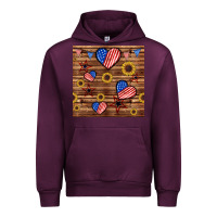 Mauve Wine 4th of july hearts seamless pattern Urban Hoodie - BundleAndBundleShop