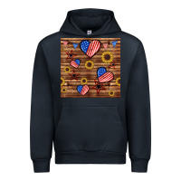 Navy 4th of july hearts seamless pattern Urban Hoodie - BundleAndBundleShop
