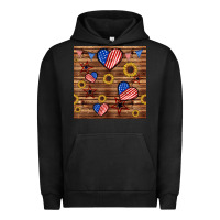 Pigment Black 4th of july hearts seamless pattern Urban Hoodie - BundleAndBundleShop