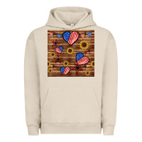 Pigment French Oak 4th of july hearts seamless pattern Urban Hoodie - BundleAndBundleShop