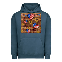 Pigment Midnight Navy 4th of july hearts seamless pattern Urban Hoodie - BundleAndBundleShop