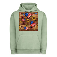 Pigment Oil Green 4th of july hearts seamless pattern Urban Hoodie - BundleAndBundleShop