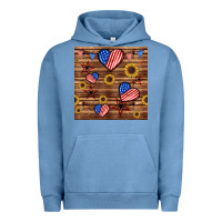 Pigment Pebble Blue 4th of july hearts seamless pattern Urban Hoodie - BundleAndBundleShop