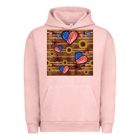 Pigment Salmon 4th of july hearts seamless pattern Urban Hoodie - BundleAndBundleShop