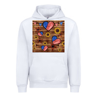 White 4th of july hearts seamless pattern Urban Hoodie - BundleAndBundleShop