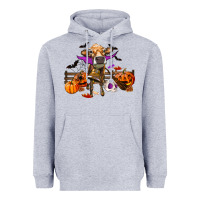 Heather Grey Heifer Cow Halloween Heavyweight Hoodie - RanaPortraitStore