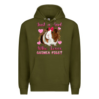 Army Green Just A Girl Love Who Loves Guinea Pigs Premium Hoodie - Artiststas