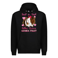 Black Just A Girl Love Who Loves Guinea Pigs Premium Hoodie - Artiststas