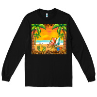 Black sunset beach Long Sleeve Tee - BarkalooDesign