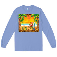 Colony Blue sunset beach Long Sleeve Tee - BarkalooDesign