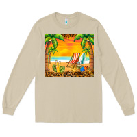Mushroom sunset beach Long Sleeve Tee - BarkalooDesign