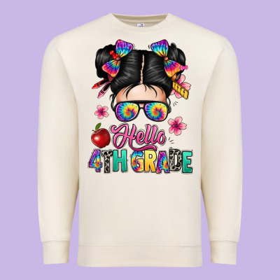 Hello Fourth Grade Premium Sweatshirt Designed By Texasbilliewilder
