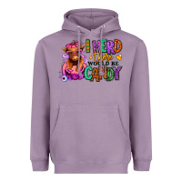 Lavender I herd there would be candy Heifer Heavyweight Hoodie - RanaPortraitStore