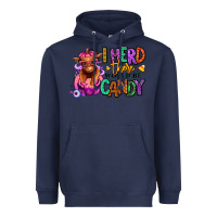 Navy I herd there would be candy Heifer Heavyweight Hoodie - RanaPortraitStore