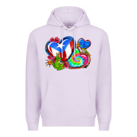 Lilac western leopard puerto rico hearts Premium Hoodie - AdoDesignShop
