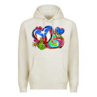 Oatmeal Heather western leopard puerto rico hearts Premium Hoodie - AdoDesignShop