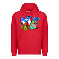 Red western leopard puerto rico hearts Premium Hoodie - AdoDesignShop