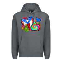 Rock western leopard puerto rico hearts Premium Hoodie - AdoDesignShop