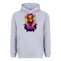 Heather Grey Halloween Heifer Heavyweight Hoodie - RanaPortraitStore
