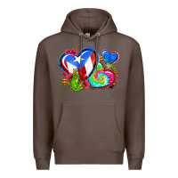 Coffee western leopard puerto rico hearts Premium Hoodie - AdoDesignShop