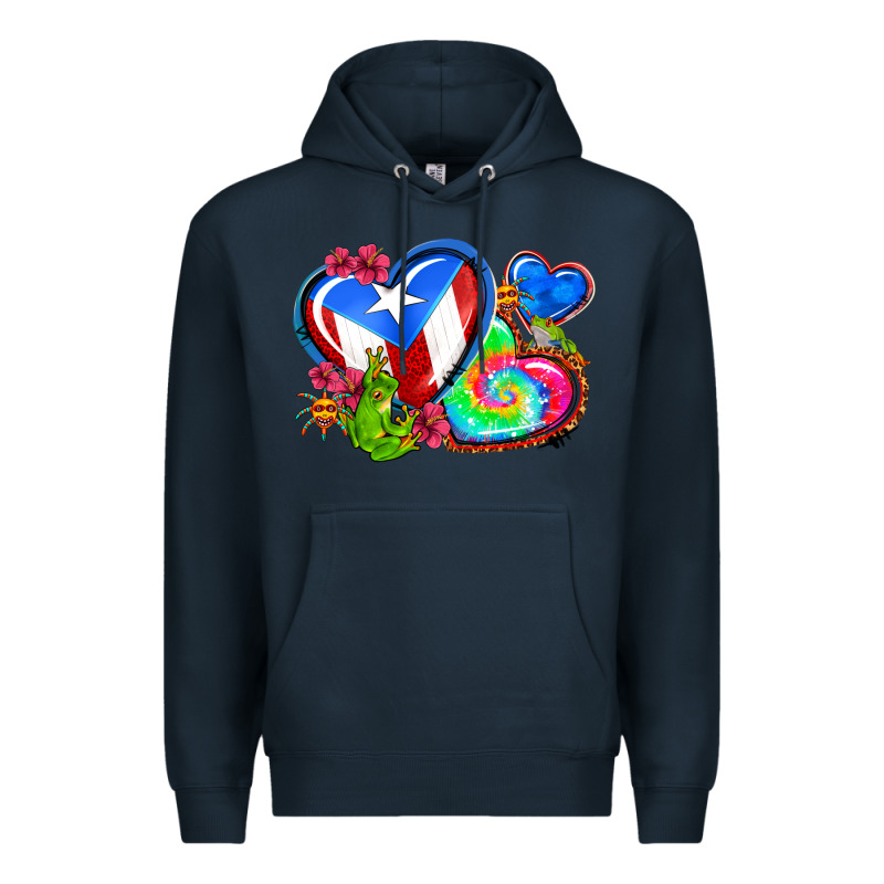 Western Leopard Puerto Rico Hearts Premium Hoodie by AdoDesignShop | Teevron