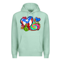 Seafoam western leopard puerto rico hearts Premium Hoodie - AdoDesignShop