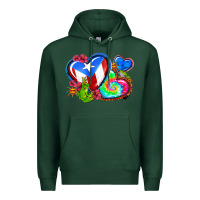 Sports Green western leopard puerto rico hearts Premium Hoodie - AdoDesignShop