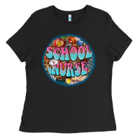 Black western groovy school nurse Ladies Tee - BarkalooDesign