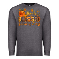 Charcoal Heather thankful blessed and kind of a mess Premium Sweatshirt - Zillion Design Studio