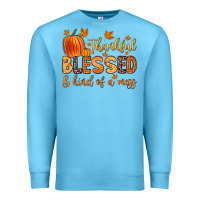 Ocean Blue thankful blessed and kind of a mess Premium Sweatshirt - Zillion Design Studio