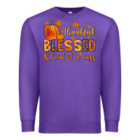Purple thankful blessed and kind of a mess Premium Sweatshirt - Zillion Design Studio