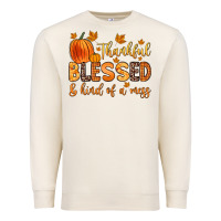 Sandshell thankful blessed and kind of a mess Premium Sweatshirt - Zillion Design Studio