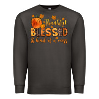 Smoke thankful blessed and kind of a mess Premium Sweatshirt - Zillion Design Studio