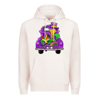 Pale Pink farm truck, mardi gras Premium Hoodie - JahusDesignShop