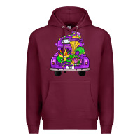 Burgundy farm truck, mardi gras Premium Hoodie - JahusDesignShop