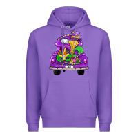 Purple farm truck, mardi gras Premium Hoodie - JahusDesignShop