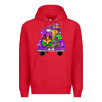 Red farm truck, mardi gras Premium Hoodie - JahusDesignShop