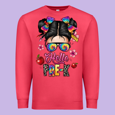 Hello Pre K Premium Sweatshirt Designed By Texasbilliewilder