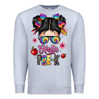 Heather Grey hello pre k Premium Sweatshirt - texasbilliewilder