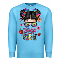 Ocean Blue hello pre k Premium Sweatshirt - texasbilliewilder