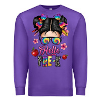 Purple hello pre k Premium Sweatshirt - texasbilliewilder
