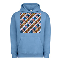 Pigment Pebble Blue american mama leopard seamless pattern Urban Hoodie - BundleAndBundleShop