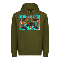 Army Green Dinosaur monster truck Premium Hoodie - Artiststas