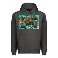 Charcoal Heather Dinosaur monster truck Premium Hoodie - Artiststas